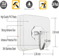 Jwxstore 24 Pack Adhesive Wall Hooks 33LB Heavy Duty No Drill Transparent Waterproof Hooks for Bathroom Kitchen Towel Coat Office Home Outdoor