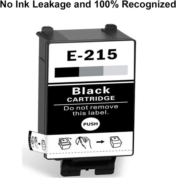 215 Ink Cartridges T215 Remanufactured for WF-100 wf100 Printer, Pigment, 5-Pack: 3 Black, 2 Color