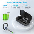 HEIBAS Bluetooth Headset, Wireless Bluetooth Earpiece with 500mAh Charging Case 72 Hours Talking Time Built-in Microphone for iOS Android Cell