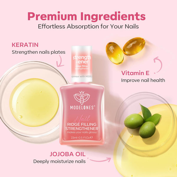 Modelones Nail Strengthener and Growth, Pink Purple Nail Polish Repair A A1 Pink Purple