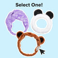 I DEW CARE Face Wash Headband - Brown Bear | Animal Head band for Face Washing & Skincare, Spa Day, Soft & Fuzzy, Cute for Makeup, Shower, Teen