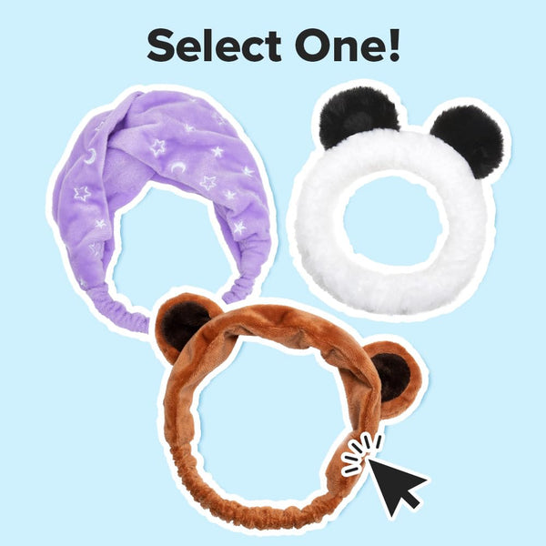 I DEW CARE Face Wash Headband - Brown Bear | Animal Head band for Face Washing & Skincare, Spa Day, Soft & Fuzzy, Cute for Makeup, Shower, Teen