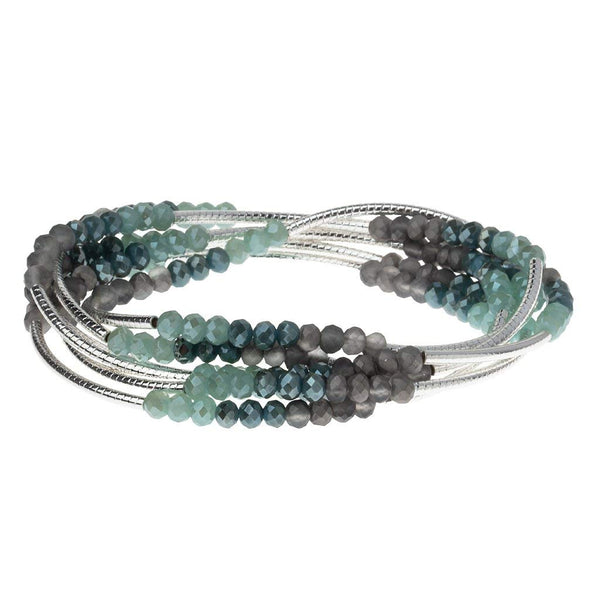 Scout Curated Wears - Women's Scout Wrap Bracelet & Necklace, Marine/Silver