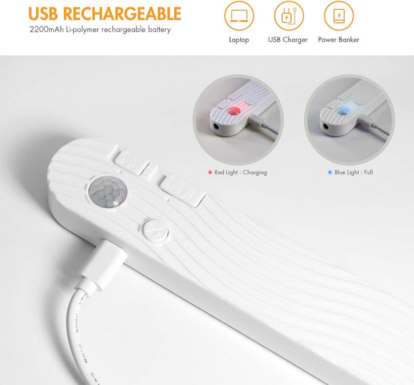 Sensky Motion Sensor Strip Lights Rechargeable Motion Activated LED Strip Light Dimmable Cabinet Light Strip for Wardrobe, Cabinet, Pantry,