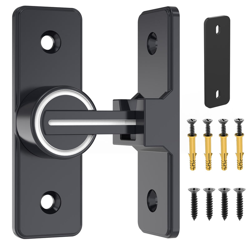 Barn Door Lock Hardware, 90 Degree Heavy Duty Gate Latches Flip Latch Safety Door Bolt Latch Lock, Barn Sliding Door Latch Lock Suitable for