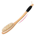 OWIIZI Bath Brush with Cellulite Massagers, Wooden Curved Long Handle Antiskid Dry Brushing Body Brush for Exfoliating, Natural Bristle Back