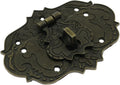 Antique Embossing Decorative Brass Hasp Clasp Latch Lock with Screws for Jewelry Box Ordinary Box Wooden Case Furniture Decoration (Bronze)