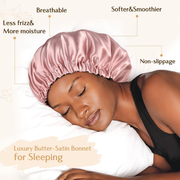 YANIBEST Adjustable Satin Bonnet to Reduce Frizz, Silk Feeling Hair Wrap One Size Bold Cheetah