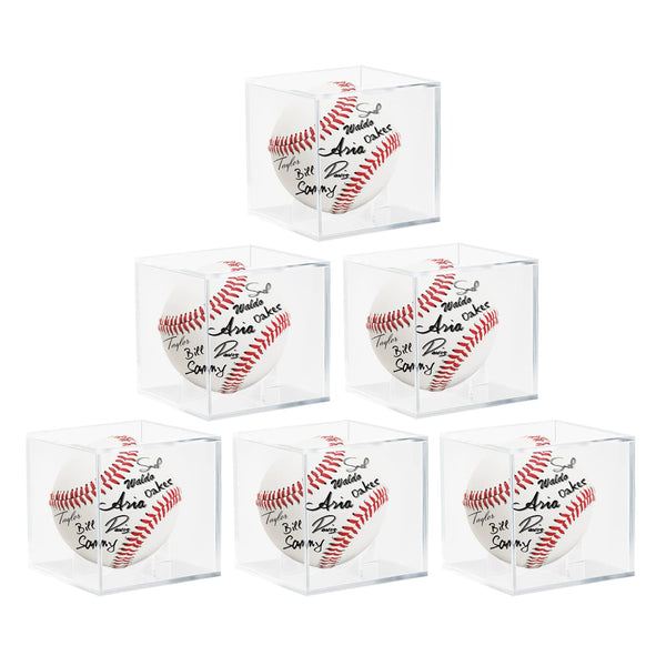 6 Pack Acrylic Baseball Case for Display, UV Protected Baseball Display Cube, Autographed Baseball Clear Display Case, Baseball Display Case for