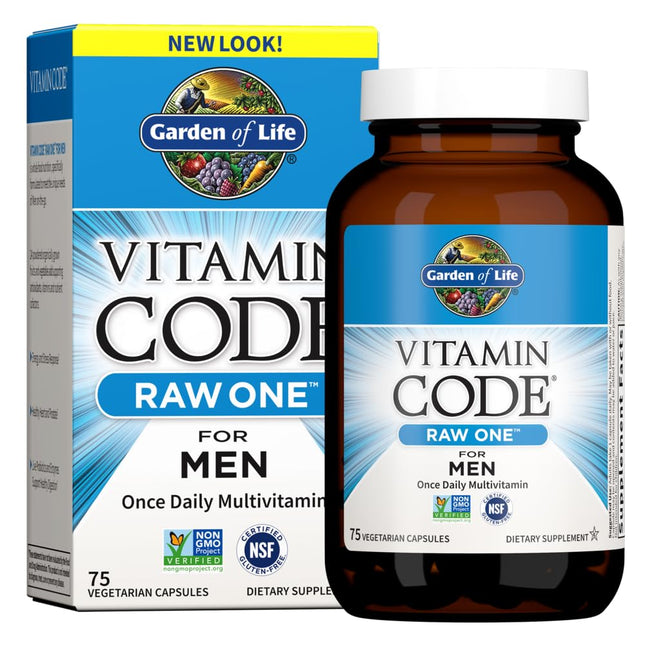 Garden of Life Multivitamin for Men, Vitamin Code Raw One - Once Daily, Vitamins