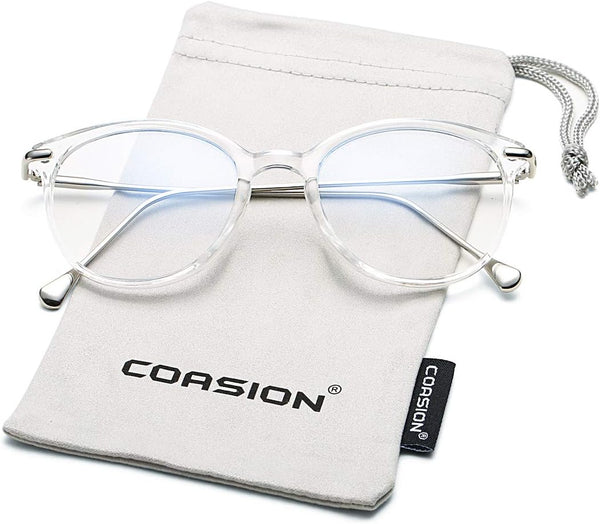 COASION Blue Light Blocking Glasses for Women Vintage round anti Blue Ray Computer Game Eyeglasses Small Face