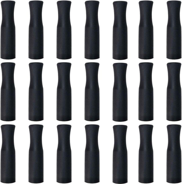 21Pcs Reusable Silicone Straw Tips, Stainless Straw Tips, Black Food Grade Straws Tips Covers Fit for 6mm Wide Stainless Steel Straws And Glass Straws