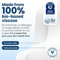 Clean Skin Club Clean Towels XL®, 100% USDA Biobased Face Towel, Disposable Face Towelette, Eczema Association Accepted, Makeup Remover Dry Wipes,