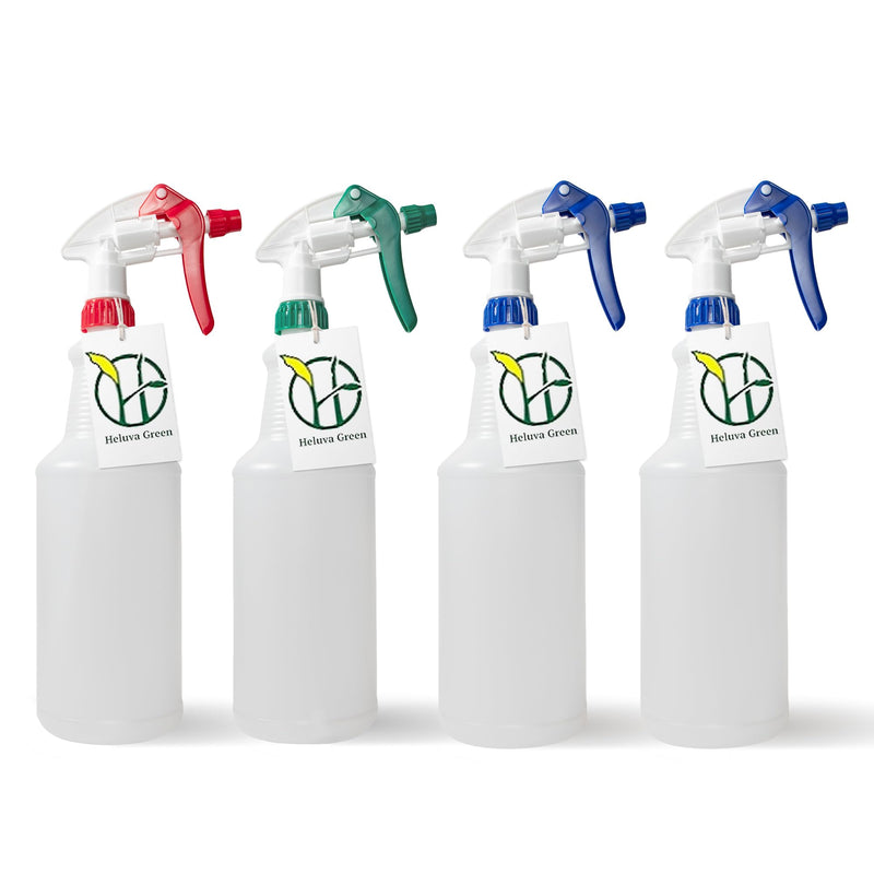 Heavy Duty 32Oz Plastic Spray Bottles for Cleaning - Large Empty Industrial Bottles for Gardening Solutions, Vinegar, Chemicals, Professional