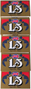 1.5 JOB Rolling Papers, 5 Pack Bundle, 120 Paper Leaves Total