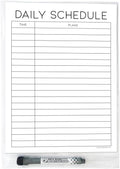 Dry Erase Daily Schedule Planner Sticker Decal by Glassboard Studio | Removable & Reusable | Magnetic Fine-Tip Marker Included (9 x 12 inches,