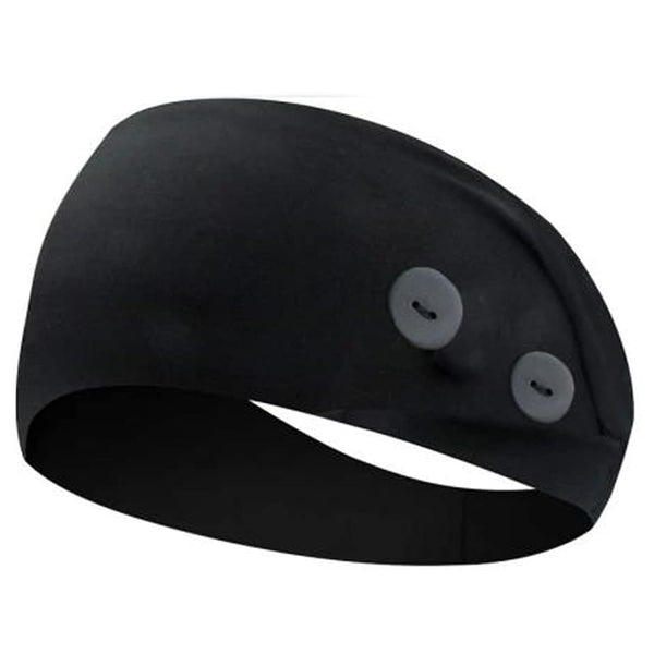 ABAMERICA Headbands with Button for Mask, Wide Nurses Headbands Non Slip Elastic Ear Protection for Women Men Doctors Sweatband Headband A04- 4