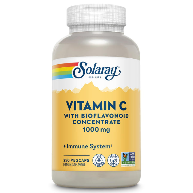 SOLARAY Vitamin C W/Rose HIPS, Acerola & Bioflavonoids, 1000Mg, Supports Immune 