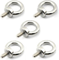 Yasorn 5pcs M8/0.32" Stainless Steel 304 Lifting Ring Eye Bolt Set - Heavy Duty Industrial Grade, Corrosion Resistant, Silver, Perfect for