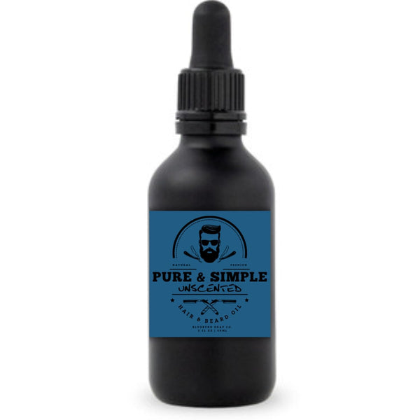 Bluebyrd Pure & Simple Unscented Beard Oil - For Sensitive Skin -100% Natural Conditioner and Softener For Men - Hydrates and Moisturizes for