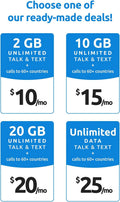 Tello Mobile - US Prepaid SIM Card (3 in 1) | Bring Your Own Phone Kit | Phone Plans Starting at $5/Mo up to $25/Mo | Nation-Wide 4G LTE/5G Coverage