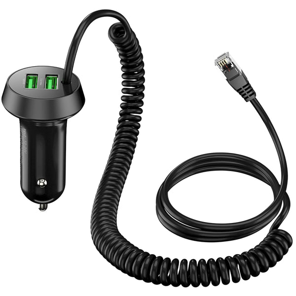 Radar Detector Power Cord with Dual USB Charger Ports - Replacement Power Adapter Compatible with Valentine One, Escort, Passport, Uniden