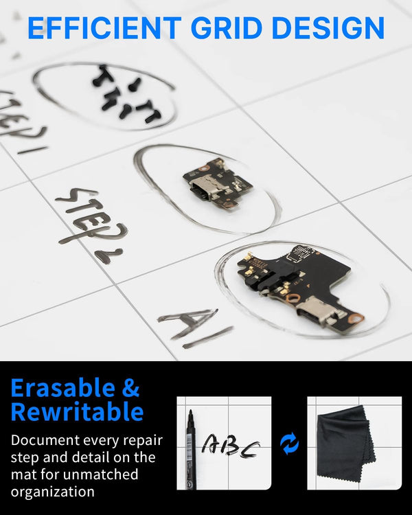 Large Size Magnetic Project Mat SHOWPIN Small Parts Work Mat with A Board Marker - Preventing The Small Screws from Getting Lost and Unorganized
