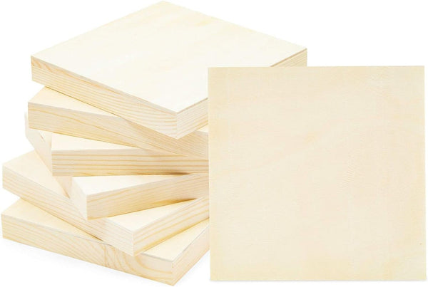 Bright Creations Wood Panels for Painting - 6 Pack, 6x6 in - Unfinished Square Wood Panels for Art & Craft Supplies - Smooth Pine Cradle Canvas