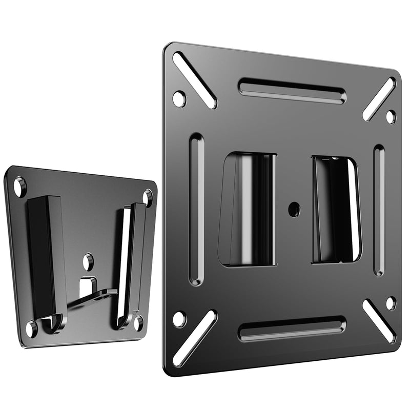 TETVIK Monitor Wall Mount Most 14-24“ TVs Computer Universal Low Profile RV TV Wall Mount VESA Up to 100x100mm Max Weight 30lbs Fits 15 19 20 22