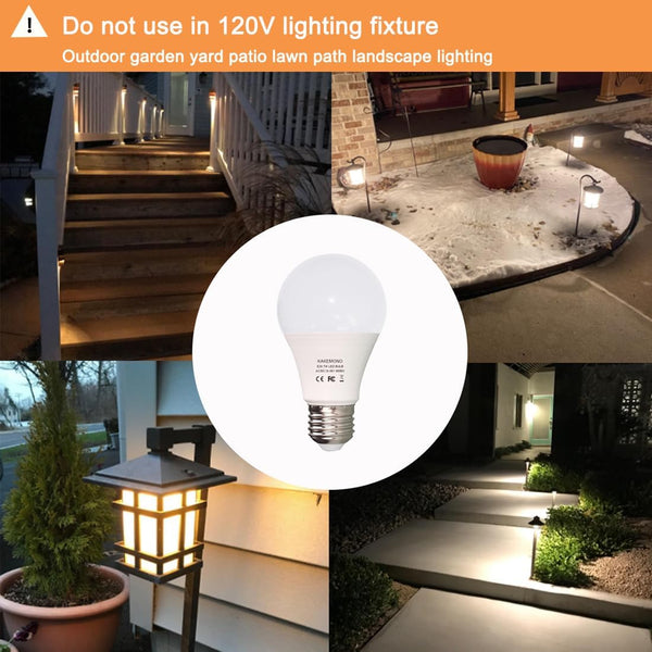 12V LED Light Bulb 7W 630Lm AC/DC10-30Volt Low Voltage E26 Base (2700K Warm White)40-60 Watt A19 Bulbs Equivalent,Landscape Garden Yard, 12volt