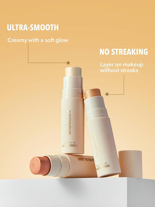 SHEGLAM Cream Highlighter Stick Long Lasting Brightening Non-Caking Highlighter Makeup - Vanilla Frost Vanilla Frost 0.24 Ounce (Pack of 1)
