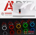 APIELE 10 Amp 16mm Latching Push Button Switch 12V Angel Eye LED Waterproof Round Self-Locking 1NO (Black Aluminum, White) White Aluminum