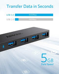 Anker USB Hub 4 Ports, Multiple USB 3.0 Hub, USB Splitter for Laptop, Extender for A Port Laptop, PC, Desktop and More [Charging Not