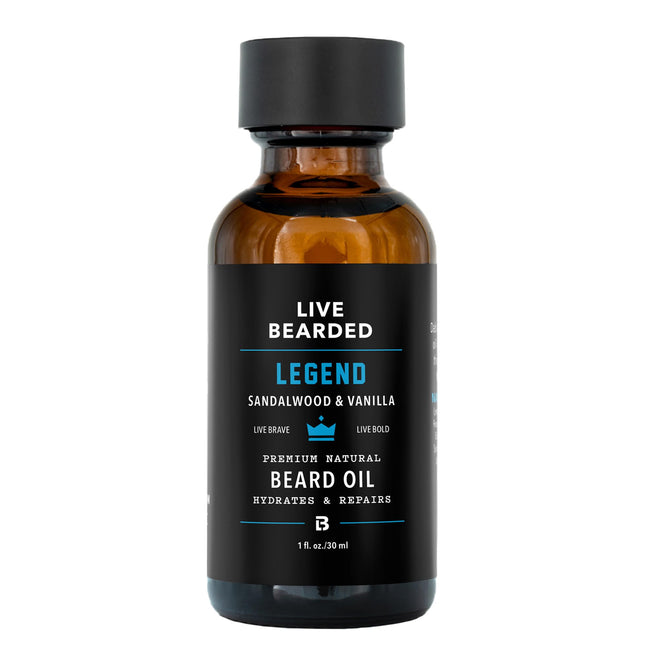 Live Bearded Beard Oil, 1 Fl Oz - Premium All-Natural Jojoba - Made in the USA -