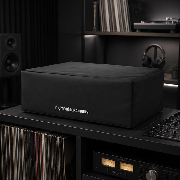TECHNICS Turntable Dust Cover for SL-1200/SL-1210 & Pioneer PLX-1000 | Record Player Protector, Water Resistant, Antistatic, Black Premium Fabric,