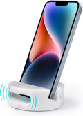 CHISELED ST DF SK Elegant and Versatile White Marble Phone Stand with Sound Amplified Output iPhone Phone Holder Function for Office Desk,Kitchen