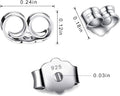 30pcs/15 Pairs Hypoallergenic Earring Backs Replacement,Plated Silver Secure Ear Lockings for Stud Earrings, Ear Nut for Posts 6x4.5mm