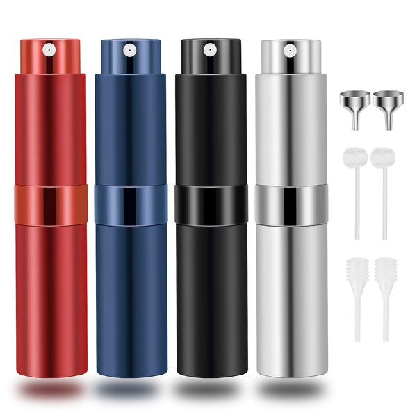 Saiveina 8Ml Travel Perfume Atomizer Bottles Refillable, Mini Fragrance Bottles for Perfume, Empty Cologne Sprayer Pocket Perfume Dispenser(4 Pack)