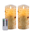 Flameless Battery Operated LED Candles 3D Wick With10Key Button Remote Control 24-Hour Timer Set of 2 Electric Flickering Pillar Real Waxï¼Wedding,
