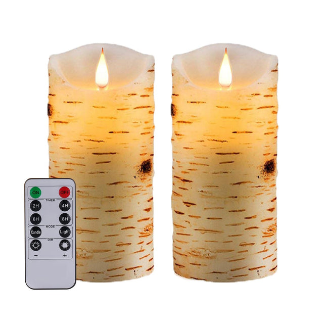 Flameless Battery Operated LED Candles 3D Wick With10Key Button Remote Control 24-Hour Timer Set of 2 Electric Flickerin
