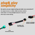 3 Prong to 2 Prong Wiring Harness Headlight Adapter, 2 Pack Female to Male, H4651, H4601, Chevrolet Chevelle, Impala, El Caminos