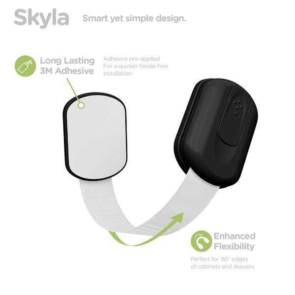 Baby Proofing Child Safety Locks (16 Pack) by Skyla Homes - The Safest, Quickest and Easiest 3M Adhesive Cabinet Latches, No Screws & Magnets,