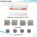 Plastic Wrap Dispenser with Cutter -Cling Wrap Dispenser with Slide Cutter for Food Film, Tin Foil, Aluminum Foil, Baking Paper (Plastic Wrap