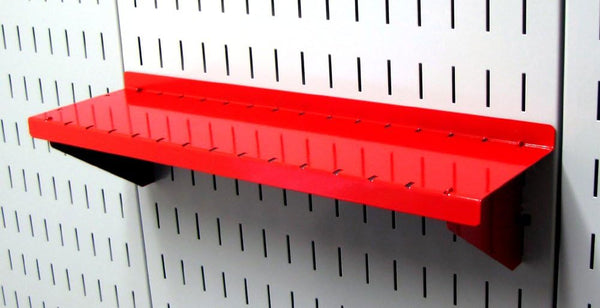 Wall Control Shelf 4in Deep Pegboard Shelf Assembly Pegboard and Slotted Tool Board â Red Red 4in x 16in