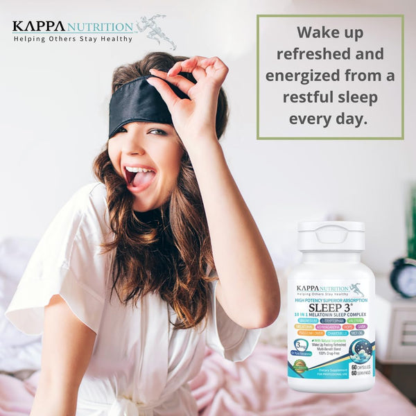 KAPPA NUTRITION Sleep 5, Sleep Aid, 5Mg of Melatonin, 60-Day Supply, Non-Habit Forming Vegan Capsules Natural Ingredients for Easier Bedtime,