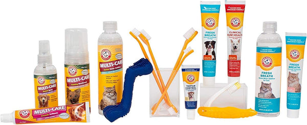 Arm & Hammer for Pets Tartar Control Dog Dental Kit, Enzymatic Toothpaste with Toothbrush and Fingerbrush, Baking Soda Formula Reduces Plaque and