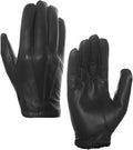 Harssidanzar Mens Thin Unlined Leather Police Duty Gloves GM031