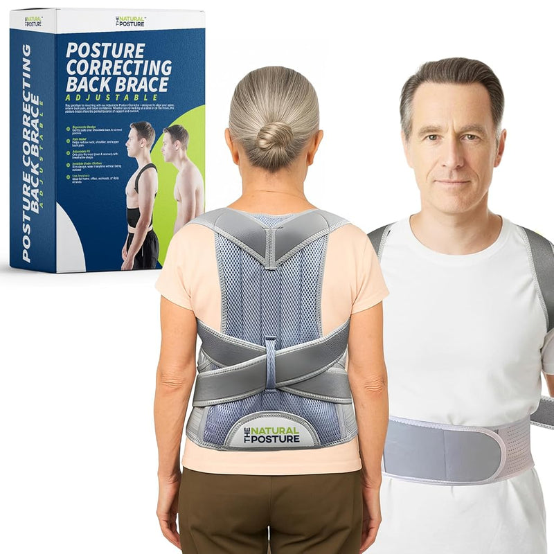 The Natural Posture Posture Corrector for Men and Women - Lumbar Back Brace and Shoulder Straightener - Helps Provide Lower Back Support and