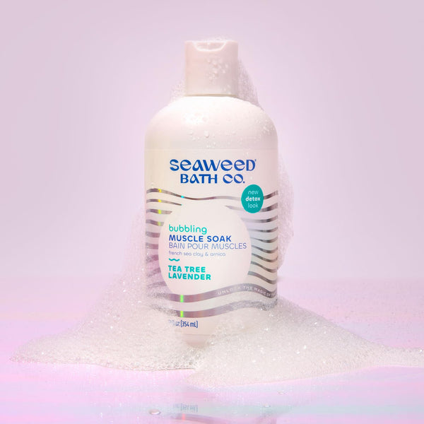 Seaweed Bath Co. Bubbling Muscle Soak, Tea Tree Lavender Scent, 12 Ounce, Sustainably Harvested Seaweed, French Sea Clay, Arnica