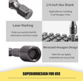 Hex Magnetic Power 8mm 5/16 Socket Adapter Drill Bit Nut Driver Set 1/4 inch Hex for Power Tools, 12-Piece 8mm 12pcs